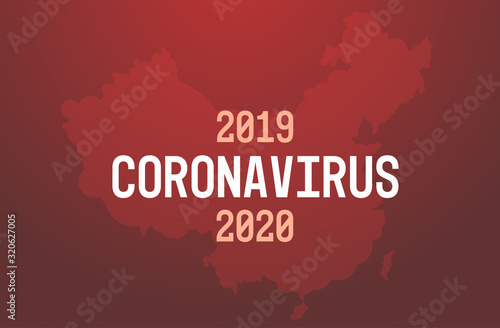 epidemic MERS-CoV floating influenza virus cell wuhan coronavirus 2019-nCoV pandemic medical health risk chinese map background horizontal vector illustration