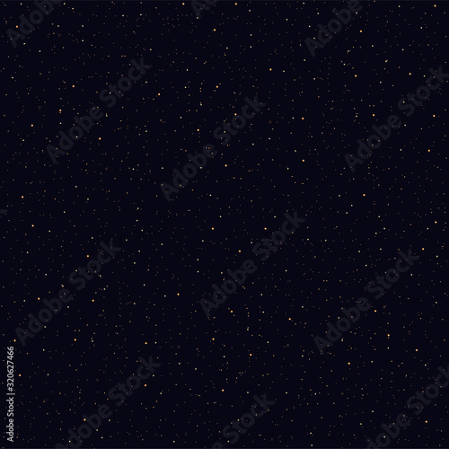 Detailed seamless realistic night starry black sky. Cosmos concept. Galaxy explosion. Stars in space abstract. Astronomy beauty pattern. Congratulations or invitation background. Vector illustration