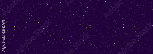 Detailed realistic panoramic night starry blue sky. Cosmos concept. Galaxy explosion. Stars in space abstract. Astronomy beauty pattern. Congratulations or invitation background. Vector illustration