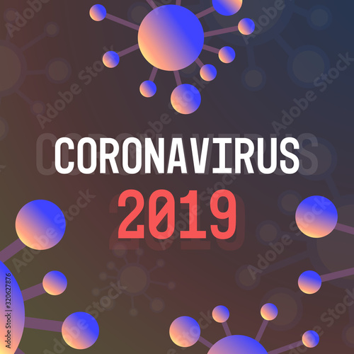 Coronavirus danger public health risk disease epidemic MERS-CoV flu spreading floating influenza virus cells wuhan 2019-nCoV bacteria icon vector illustration