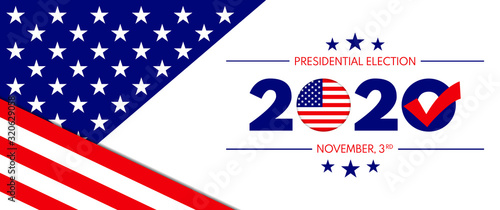 2020 Presidential Elections background. Banner for US elections, voting concept vector illustration.