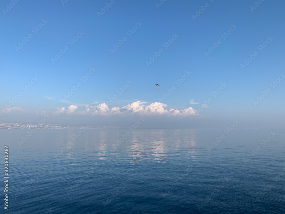 Fototapeta premium Blue sea and sky, natural colors