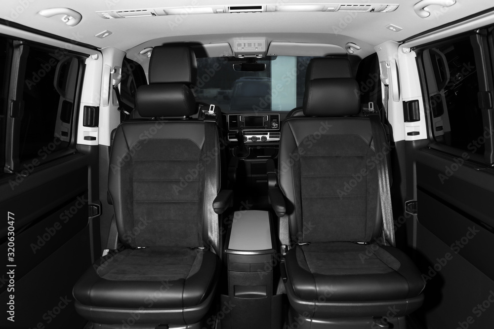 Fototapeta premium New modern car with comfortable seats inside