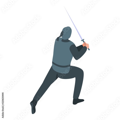 Japan ninja icon. Isometric of japan ninja vector icon for web design isolated on white background