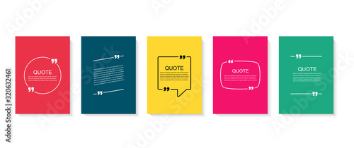 Inspirational quote for your opportunities. Speech bubbles with quote marks. Vector illustration