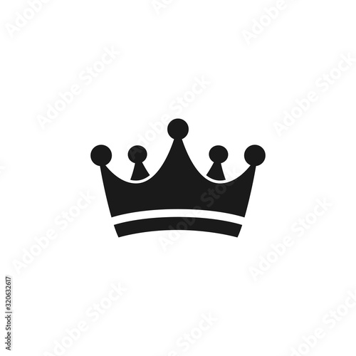 Royal crown black isolated vector icon. Simple crown glyph symbol.