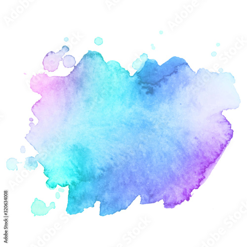 Watercolor brush paint paper texture vector isolated splash on white background for banner, poster, wallpaper.