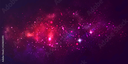 Vector cosmic illustration. Beautiful colorful space background