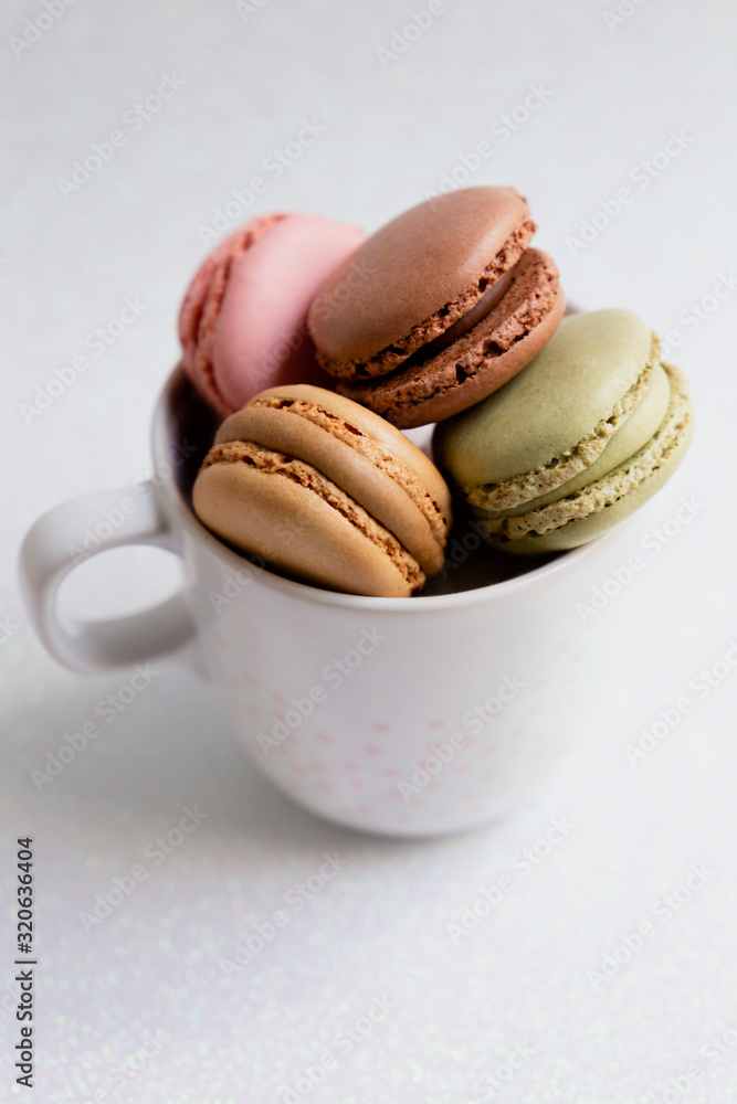 Bowl of macaroons on table Bowl of macaroons on table