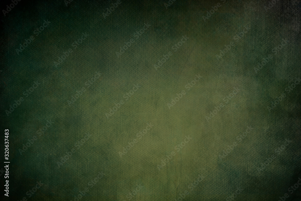  green abstract background on canvas texture