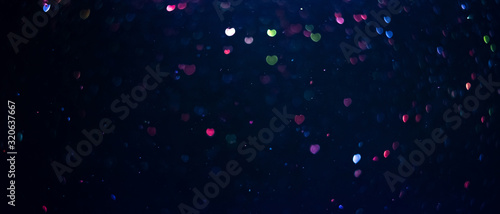 Valentine's day abstract background, heart shape bokeh