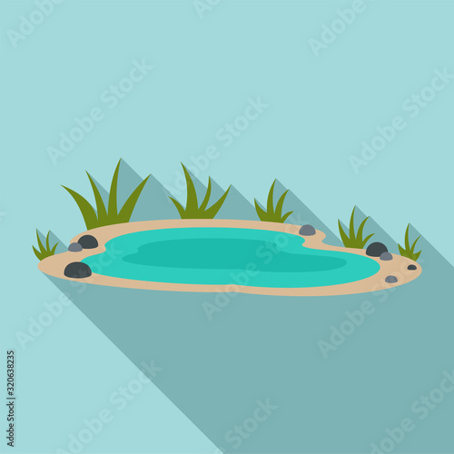Park lake icon. Flat illustration of park lake vector icon for web design