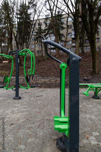 Equipment for free street fitness, near the park. A good addition to the walk. Healthy lifestyle