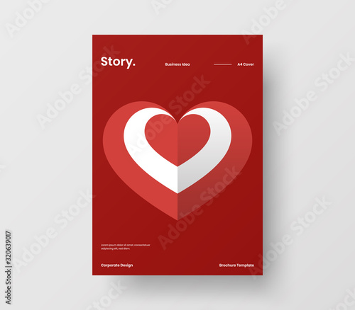 Quadro su tela Amazing Valentine's day vector A4 vertical orientation front page mock up