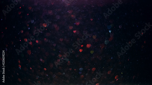 Valentine's day abstract background, heart shape bokeh