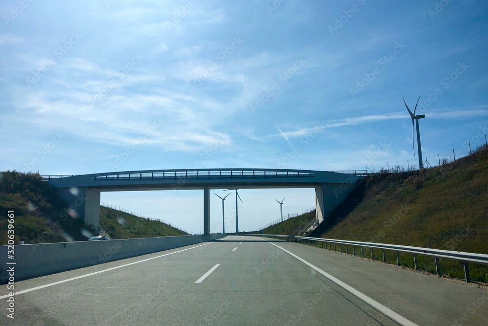 View of a beautiful flat expressway on a sunny day.