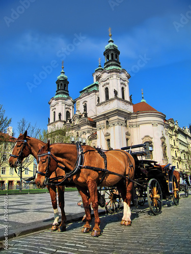Horse Carriage at the Old Square in Prague