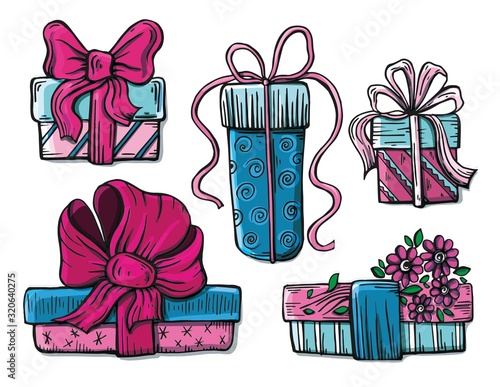 set of holiday accessories, birthday.