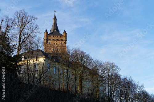 Schwanenburg, Kleve, Germany, view from below on a sunny winter day