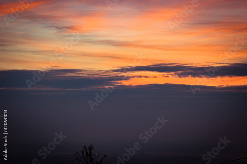 sunset in mountains