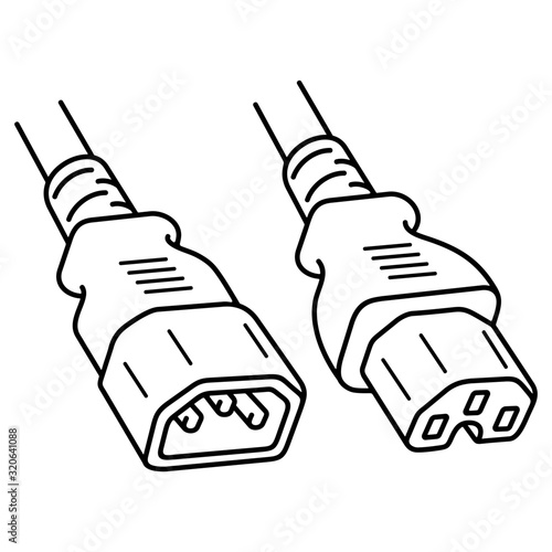 Computer AC extension power cord