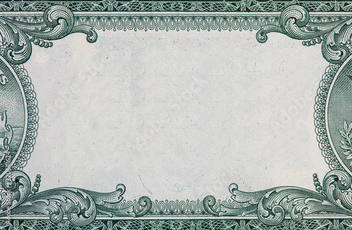 U.S. dollar border with empty middle area photo