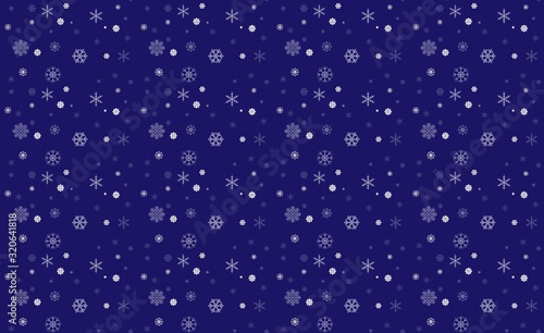 Snow winter holiday background. Snowflakes texture. Gentle seamless pattern. Christmas snowfall icon ornament.