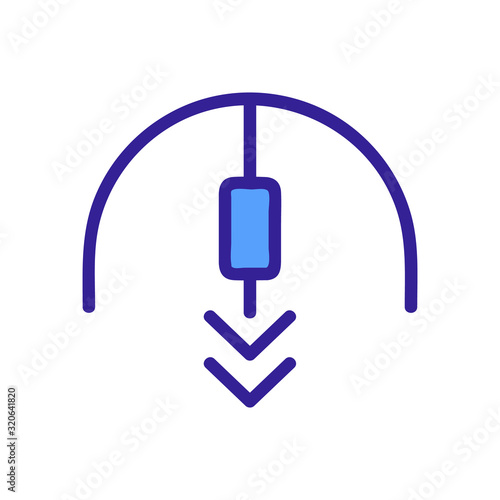Scroll the screen icon vector. A thin line sign. Isolated contour symbol illustration