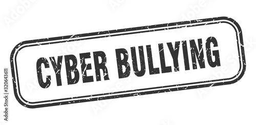 cyber bullying stamp. cyber bullying square grunge black sign. cyber bullying tag