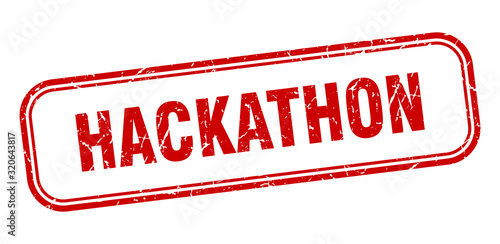 hackathon stamp. hackathon square grunge red sign. hackathon tag
