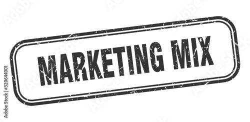 marketing mix stamp. marketing mix square grunge black sign. marketing mix tag