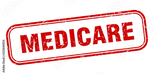 medicare stamp. medicare square grunge red sign. medicare tag