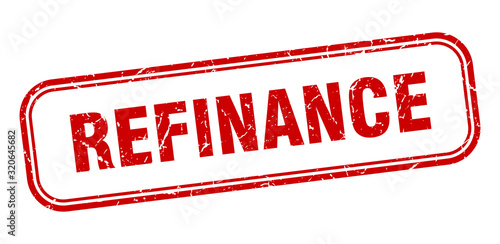 refinance stamp. refinance square grunge red sign. refinance tag