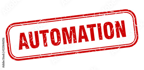 automation stamp. automation square grunge red sign. automation tag