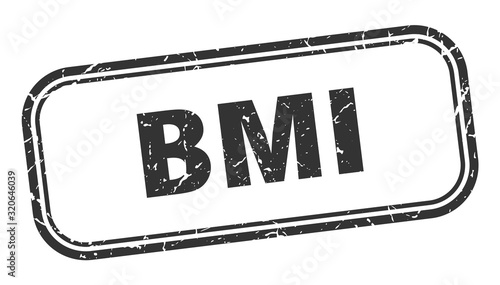 bmi stamp. bmi square grunge black sign. bmi tag
