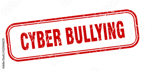 cyber bullying stamp. cyber bullying square grunge red sign. cyber bullying tag