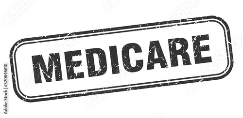 medicare stamp. medicare square grunge black sign. medicare tag