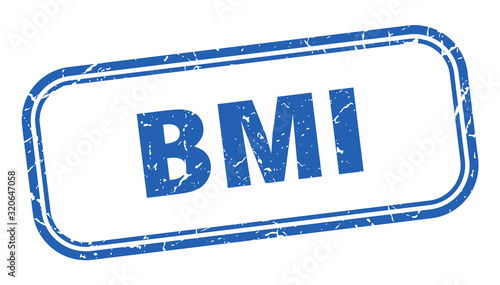 bmi stamp. bmi square grunge blue sign. bmi tag
