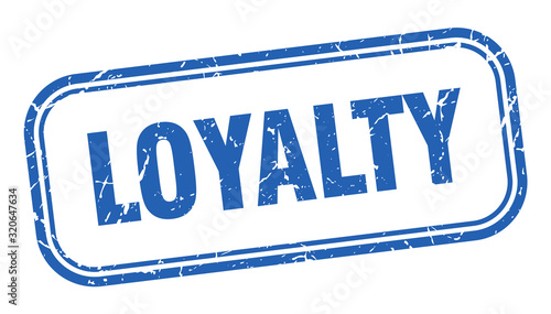 loyalty stamp. loyalty square grunge blue sign. loyalty tag