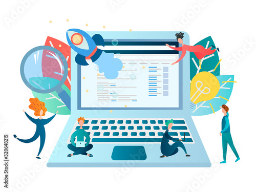Vector illustration concept successful startup and business as a team