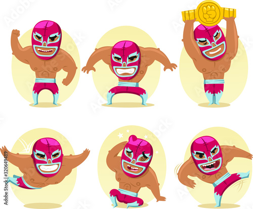 Mexican wrestler cartoon