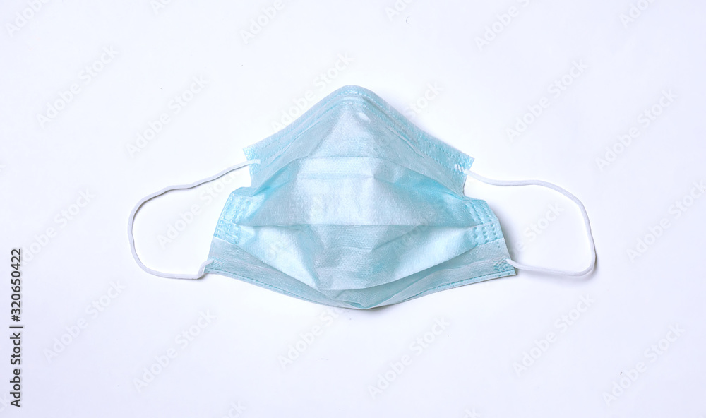 Medical protective mask on a white background
