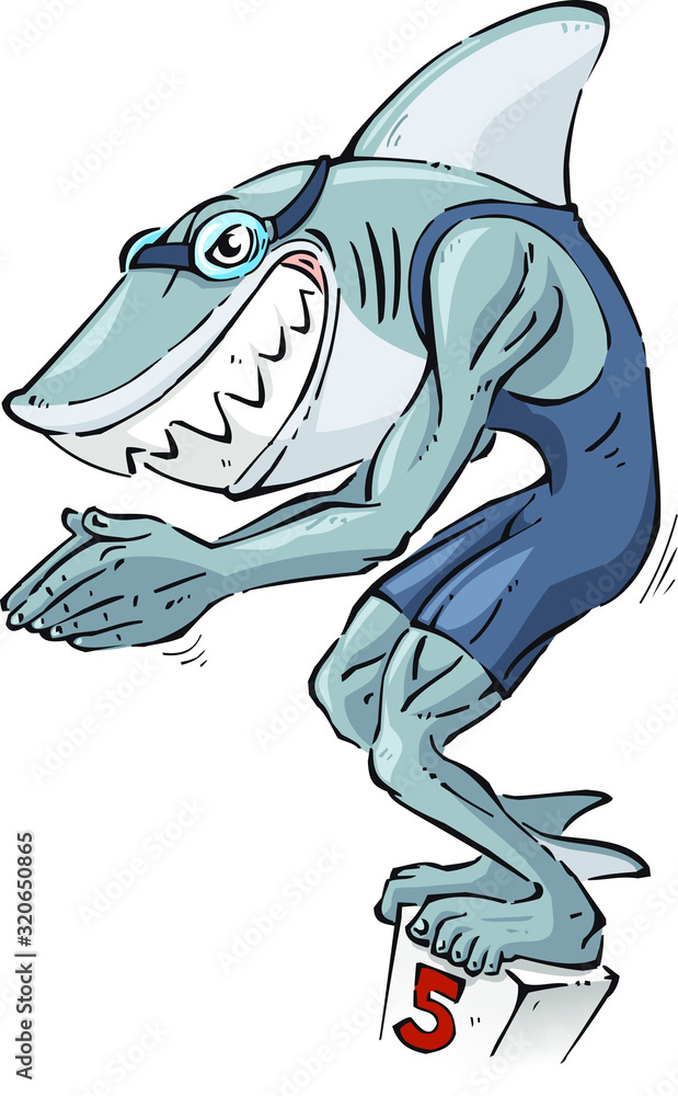 Naklejka premium swimming shark
