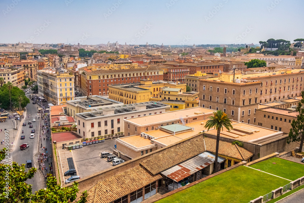 Rome, Italy - Panoramic view of the Rome city center seen from the Vatican Hill of the Vatican City State
