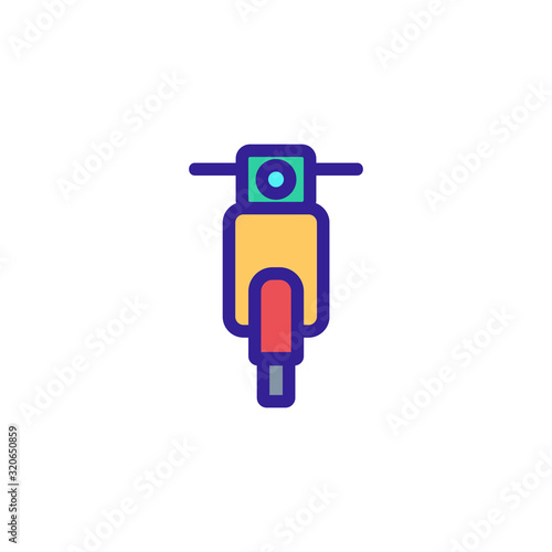 moped icon vector. A thin line sign. Isolated contour symbol illustration