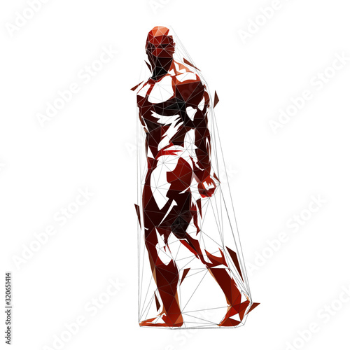 Bodybuilder, low polygonal vector illustration