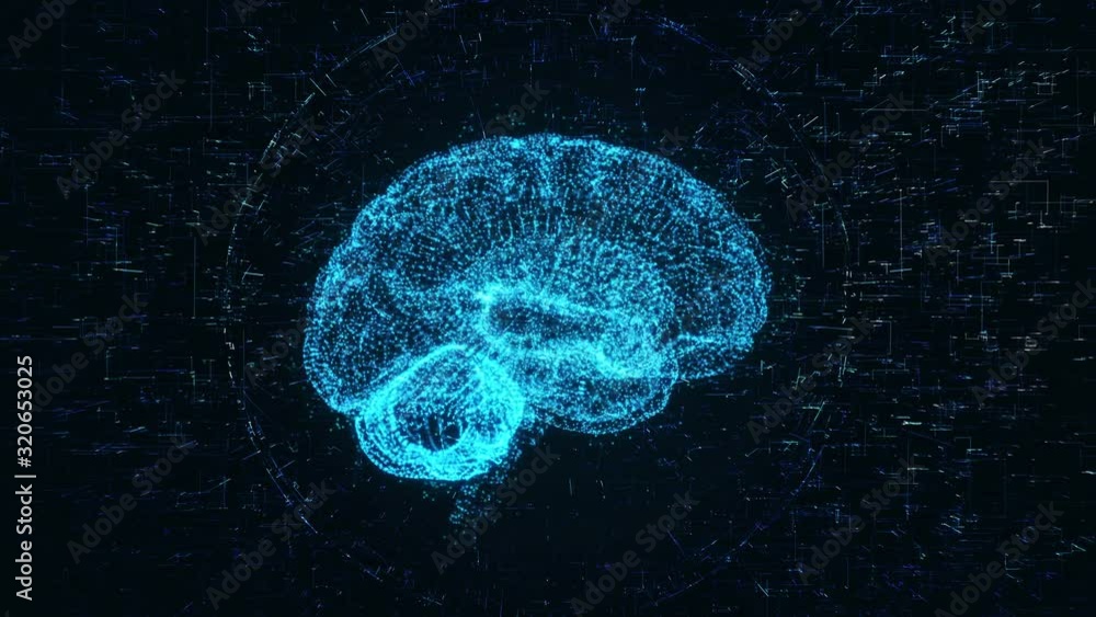 Artificial Intelligence. Neural Network. 3D Loop Render Animation of ...