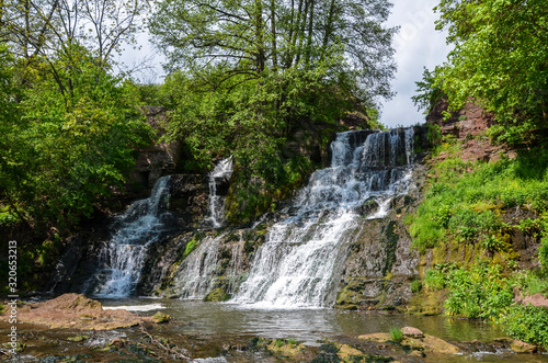 Dzhurinsky waterfall - a waterfall on the river Dzhurin in Zaleschitsky district of Ternopil region of Ukraine.. The height of the waterfall is 16 meters. photo