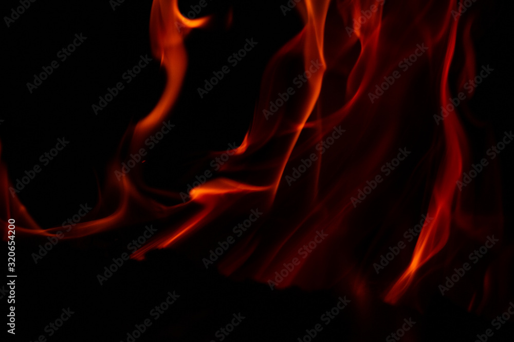 Fototapeta premium Bonfire outdoors in the evening