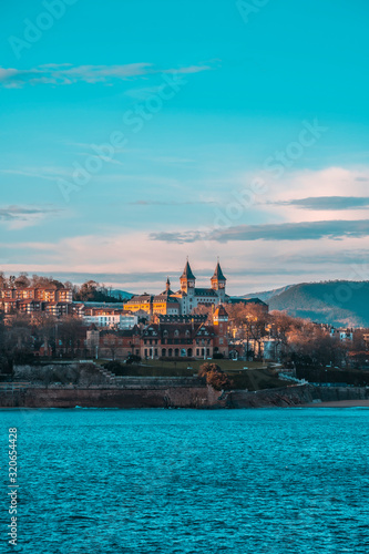 San Sebastián, Guipúzcoa / Spain »; February 2, 2020: Miramar Palace from the other side of the Bay